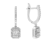 Boucles d'oreilles baguettes diamant
