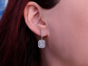 1.05 total carat diamond baguette earrings