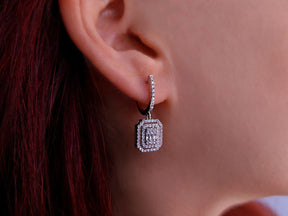 1.05 total carat diamond baguette earrings