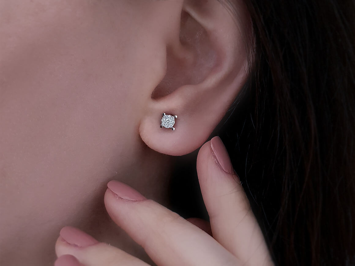 0.60 Carat Diamond Effect Solitaire Stud Earrings