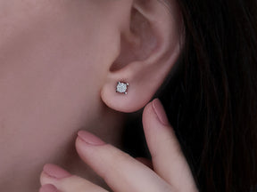 Boucles d'oreilles solitaires effet diamant 0,60 carat
