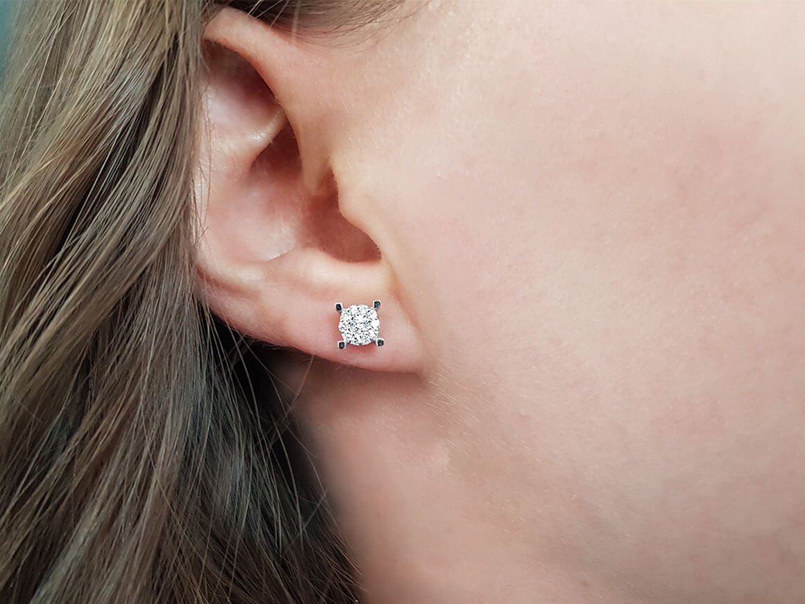 1.00 Carat Diamond Effect Solitaire Stud Earrings