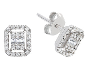 0.27 total carat diamond baguette stud earrings