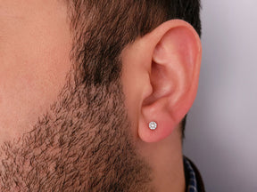 Diamond Solitaire Men's Stud Earrings