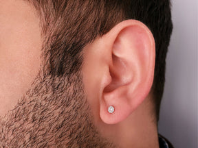 Diamond Solitaire Men's Stud Earrings