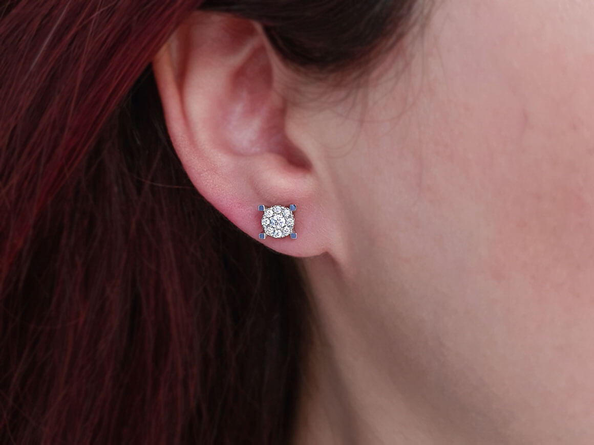 1.70 Carat Diamond Effect Solitaire Stud Earrings