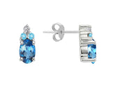 Boucles d'oreilles Cadenza en diamants et topazes ovales