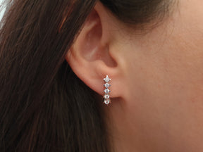 0.45 Total Carat Five Diamond Earrings