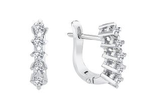 0.45 Total Carat Five Diamond Earrings