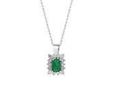Diamond and Octagon Emerald Necklace