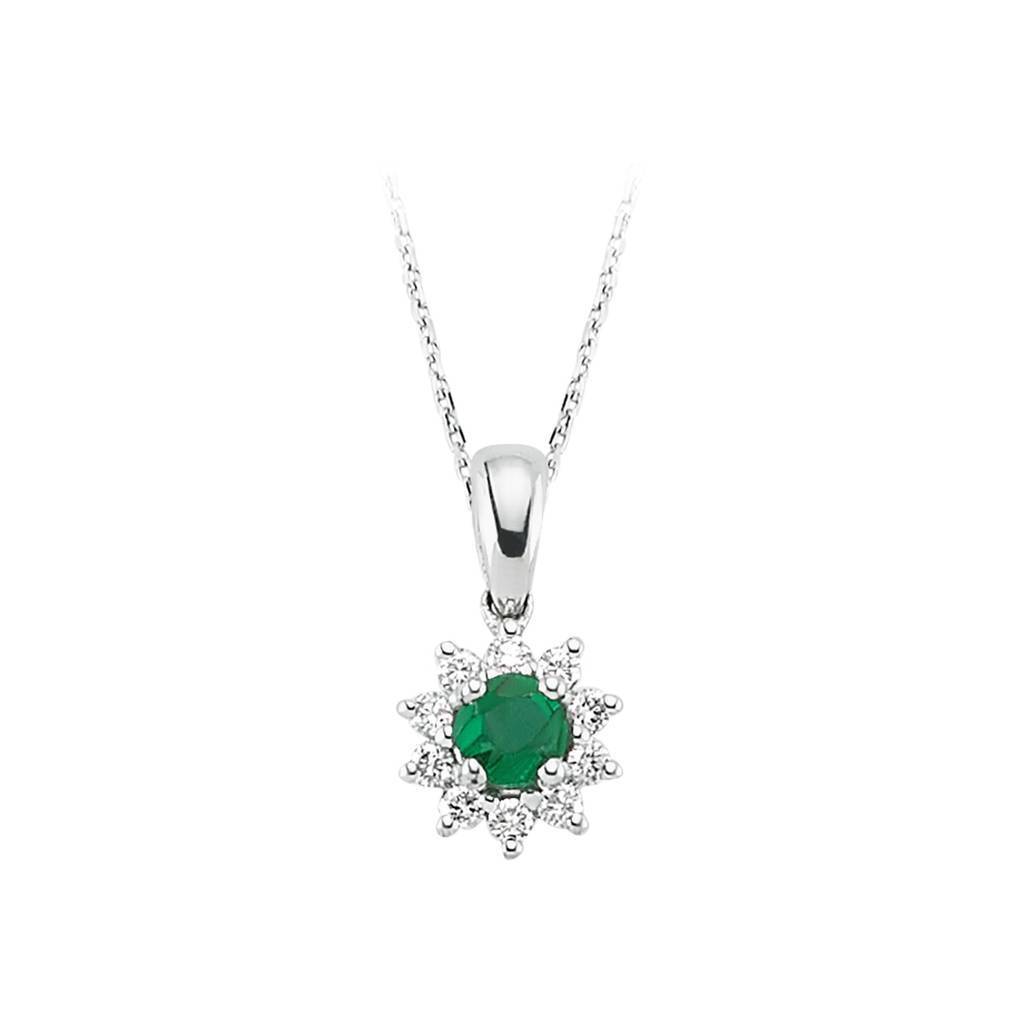 Diamond and emerald necklace