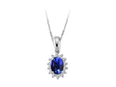 Collier diamant et saphir ovale