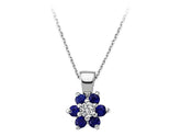 Collier marguerite diamants et saphirs