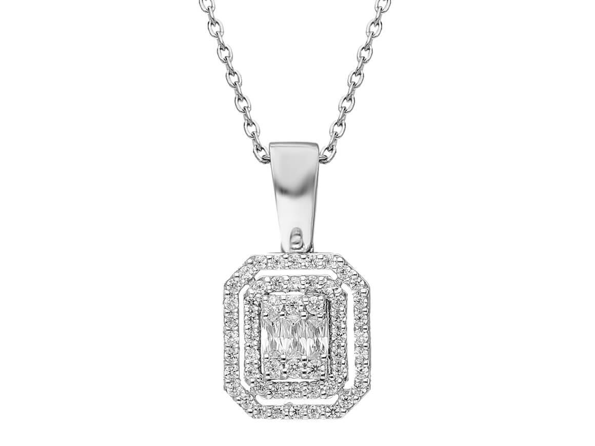Collier baguette diamant 0,50 carat