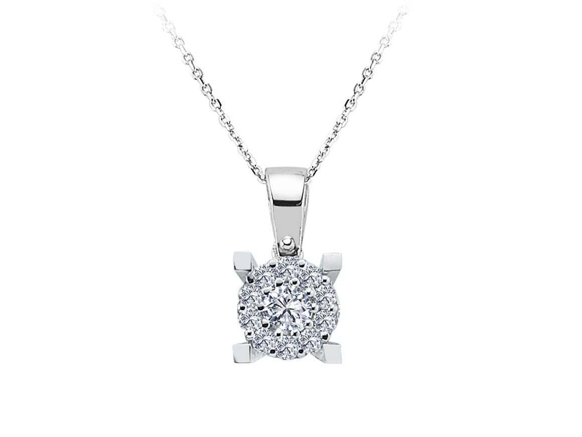 Collier solitaire effet diamant 0,50 carat