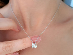 0.15 carat diamond baguette necklace