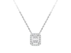 0.15 carat diamond baguette necklace