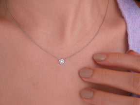 Collier solitaire effet diamant 0,30 carat