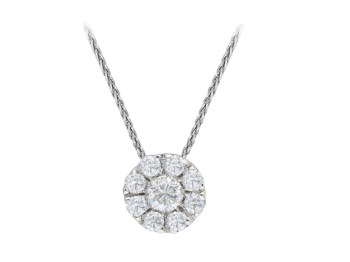 Collier solitaire effet diamant 0,30 carat
