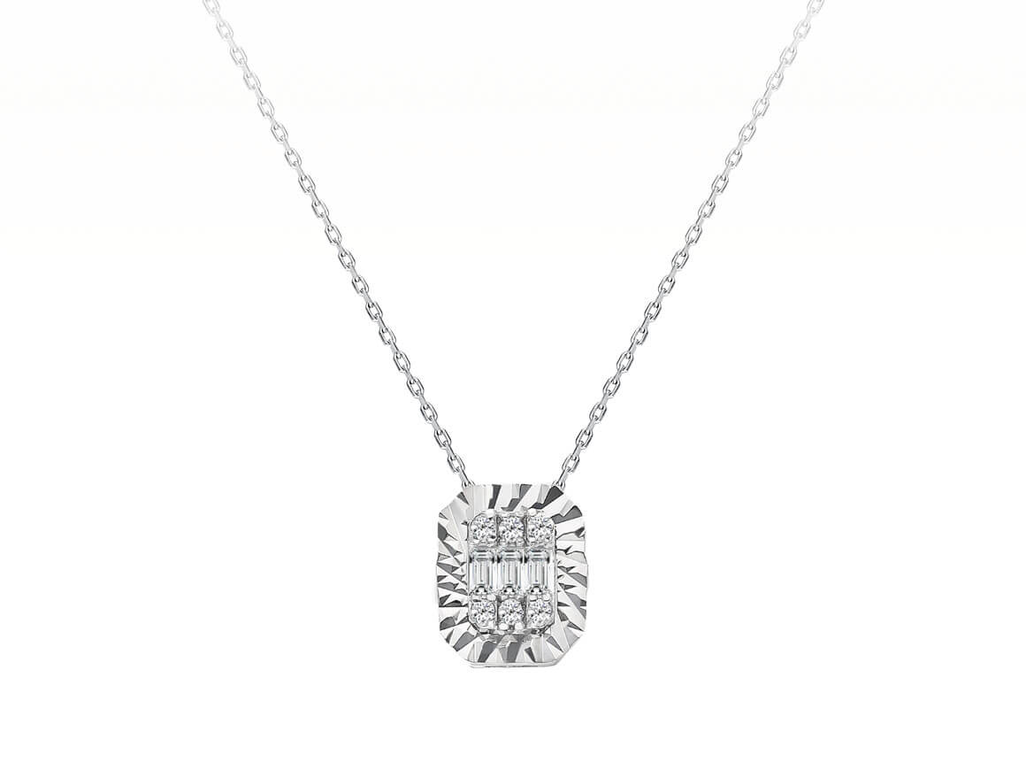 Collier baguette diamant Trinity