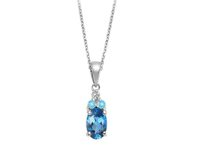 Diamond and Oval Topaz Cadenza Necklace