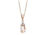Diamond and Oval Morganite Saga Necklace