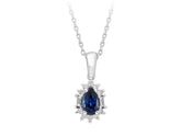 Diamond and drop sapphire necklace