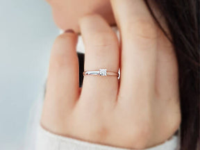 Bague solitaire diamant 0,12 carat