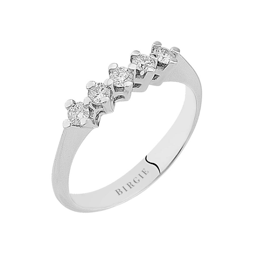 Bague de fiançailles 5 pierres diamant 0,30 carat