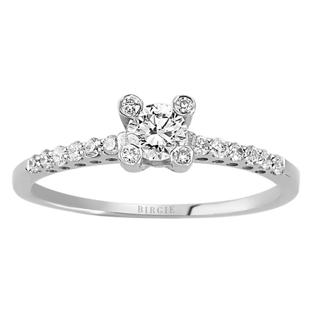 Bague de fiançailles halo de diamants total de 0,38 carat