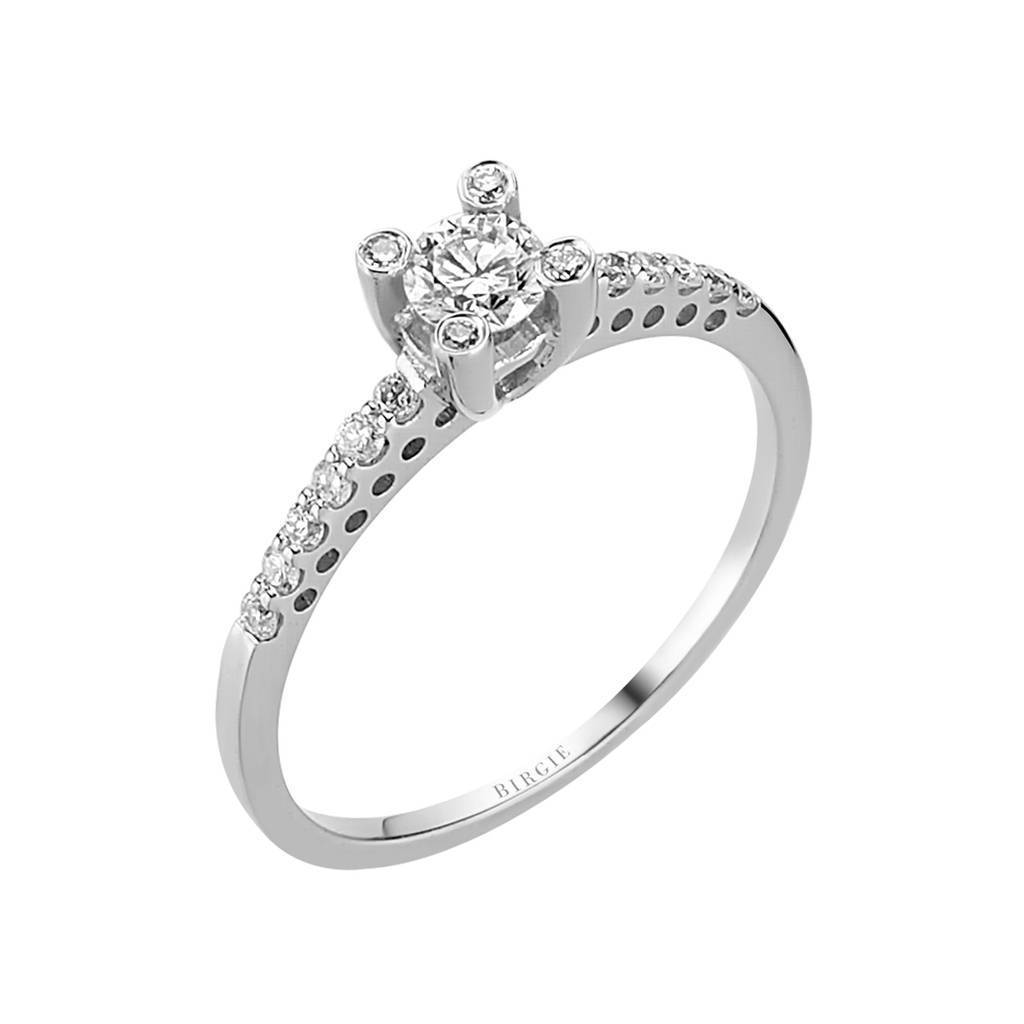 Bague de fiançailles halo de diamants total de 0,38 carat