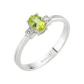 Bague diamant et péridot ovale