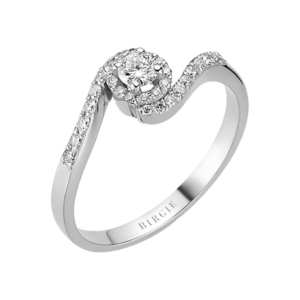 Bague de fiançailles halo de diamants total de 0,32 carat