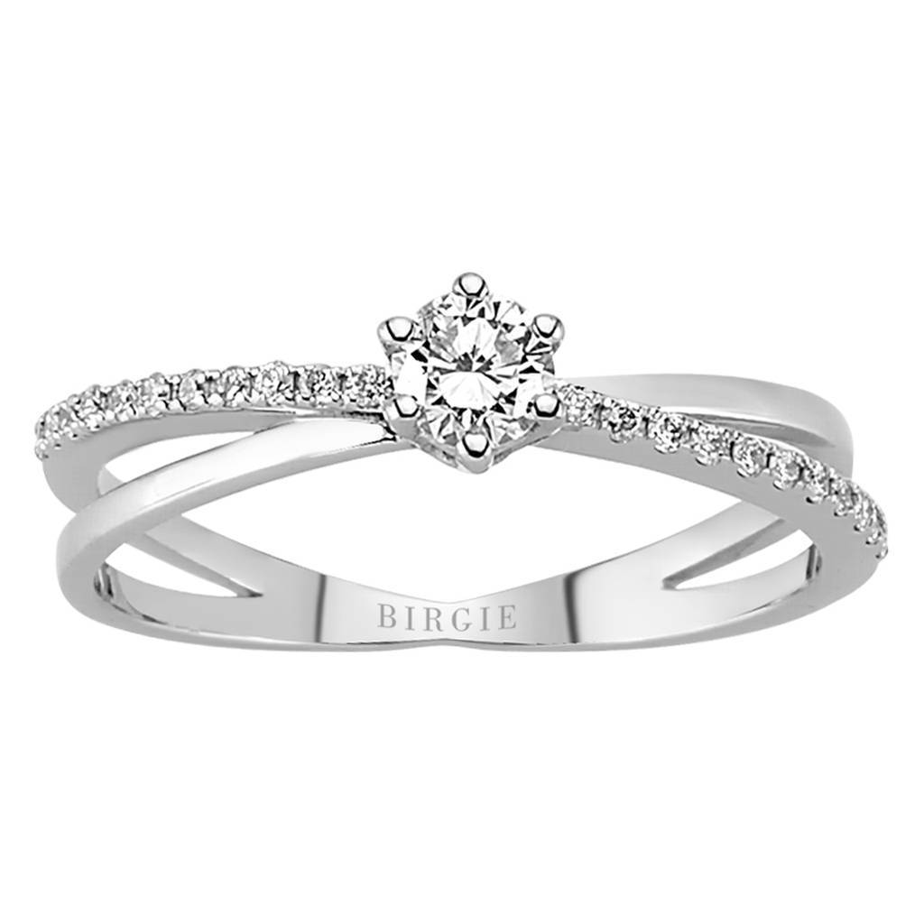 Bague de fiançailles halo de diamants total de 0,36 carat