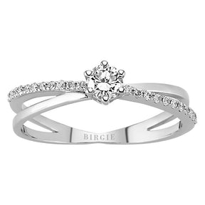 Bague de fiançailles halo de diamants total de 0,36 carat
