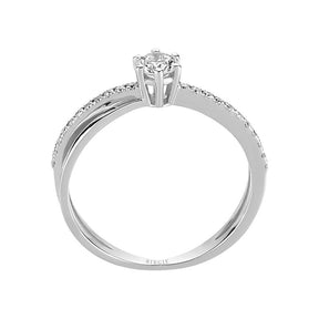 Bague de fiançailles halo de diamants total de 0,36 carat