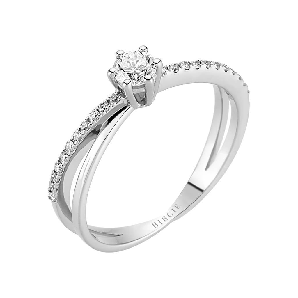 Bague de fiançailles halo de diamants total de 0,36 carat