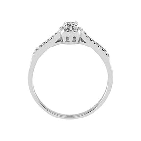 Bague de fiançailles halo de diamants total de 0,29 carat