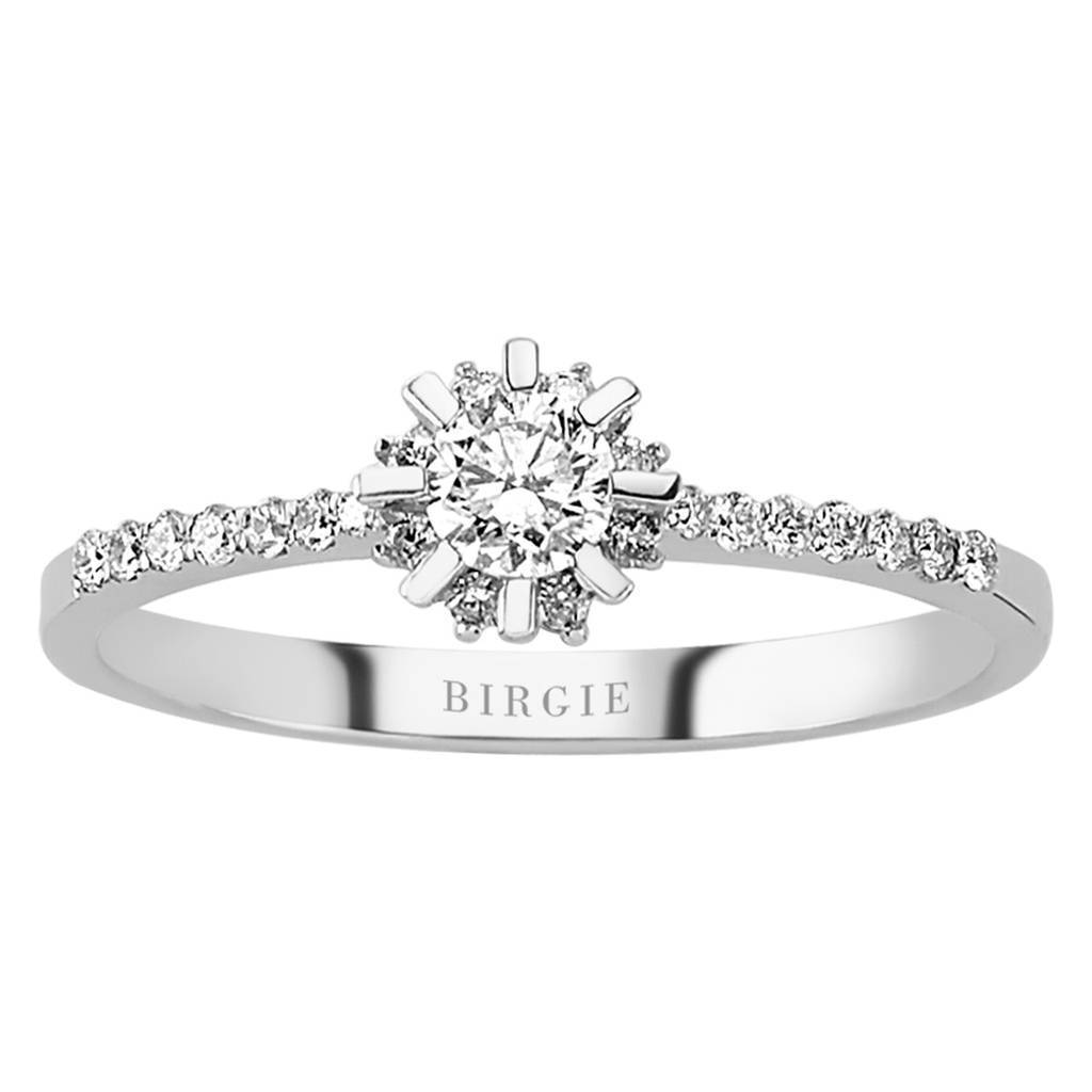 Bague de fiançailles halo de diamants total de 0,34 carat