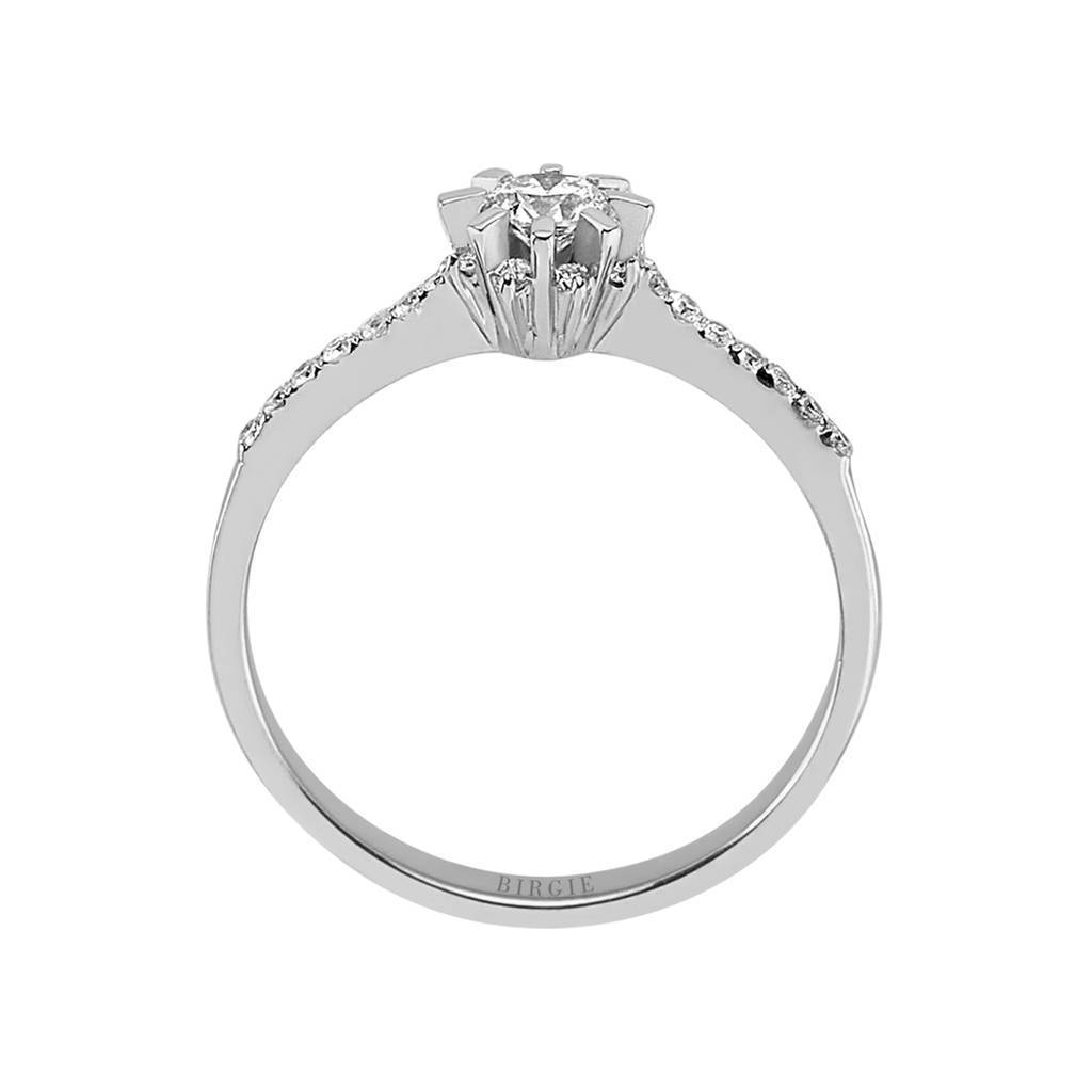 Bague de fiançailles halo de diamants total de 0,34 carat