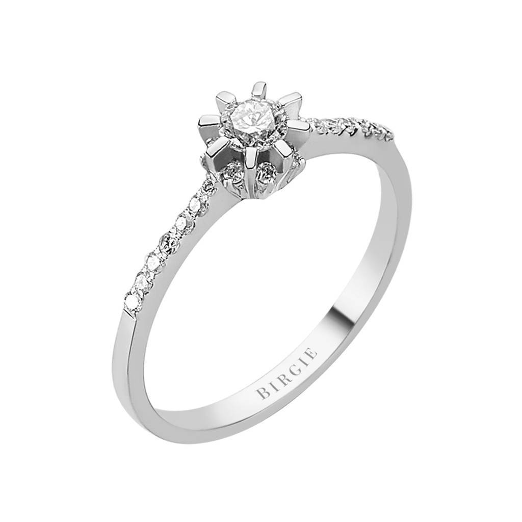 Bague de fiançailles halo de diamants total de 0,34 carat