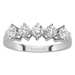 0.76 Carat Diamond 5 Stone Engagement Ring