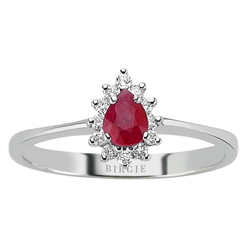 Drop Cut Ruby and Diamond Entourage Ring