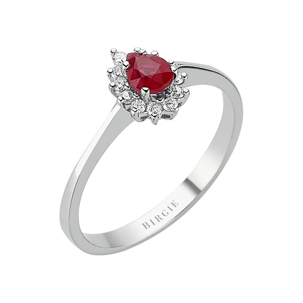 Drop Cut Ruby and Diamond Entourage Ring