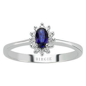 Bague diamant et saphir ovale