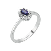 Bague diamant et saphir ovale
