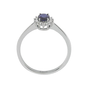 Bague diamant et saphir ovale