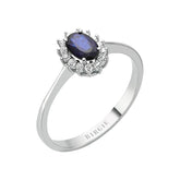 Bague diamant et saphir ovale