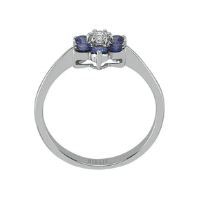Bague Marguerite Saphir et Diamant