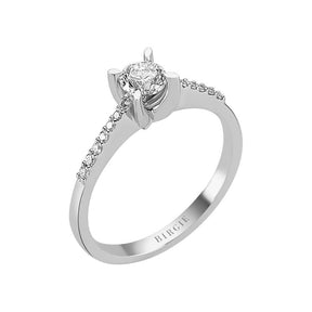 Bague de fiançailles halo de diamants de 0,51 carat